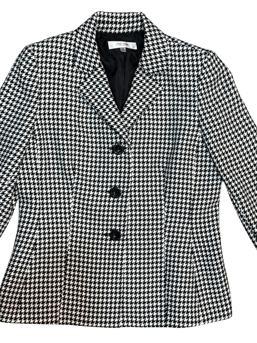 Jones Studio Black & White Houndstooth Blazer